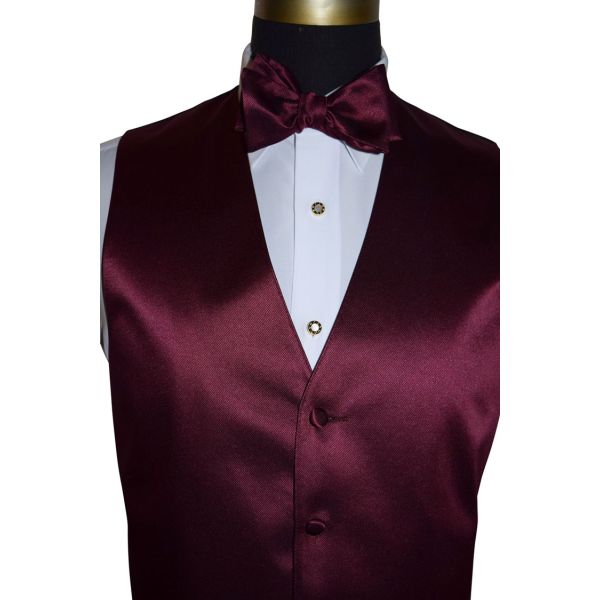 WINE TUXEDO VEST