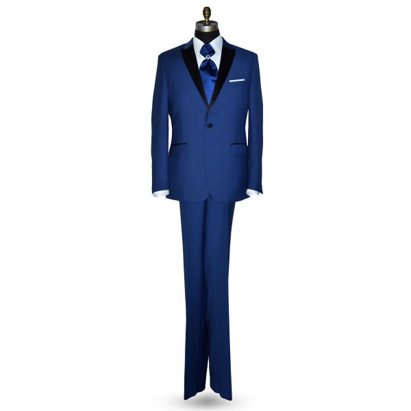 NEW BLUE PEAK LAPEL TUXEDO ENSEMBLE