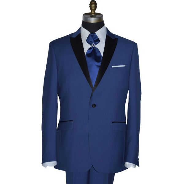 NEW BLUE PEAK LAPEL TUXEDO ENSEMBLE
