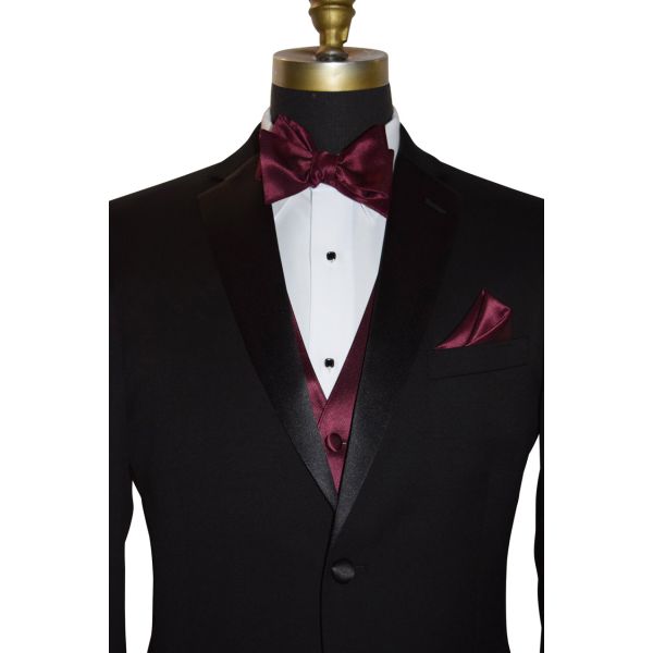 WINE TUXEDO VEST