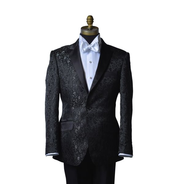 Black Brocade Tuxedo Ensemble