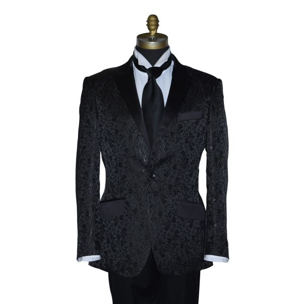 Black Brocade Tuxedo Ensemble