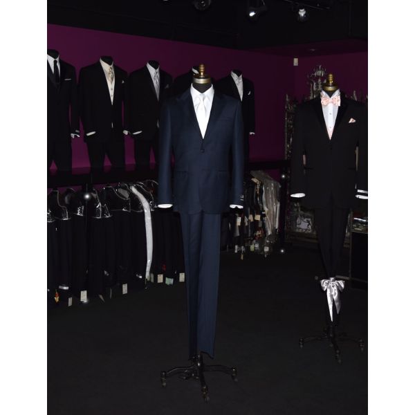 VERSACE BLUE SHARKSKIN MENS SUIT