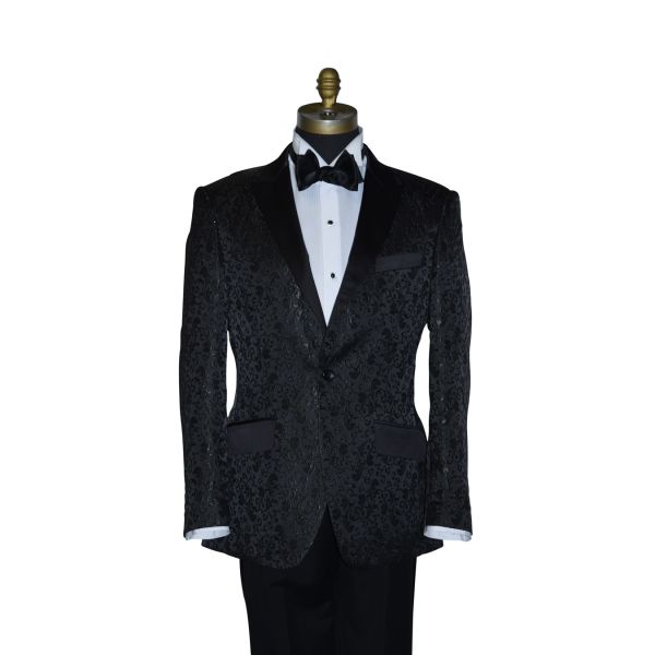 Black Brocade Tuxedo Ensemble