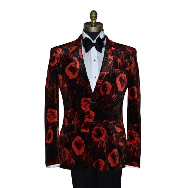 Velvet Red Tuxedo Ensemble
