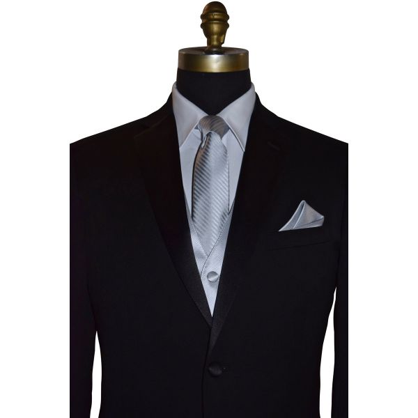 SILVER TUXEDO VEST