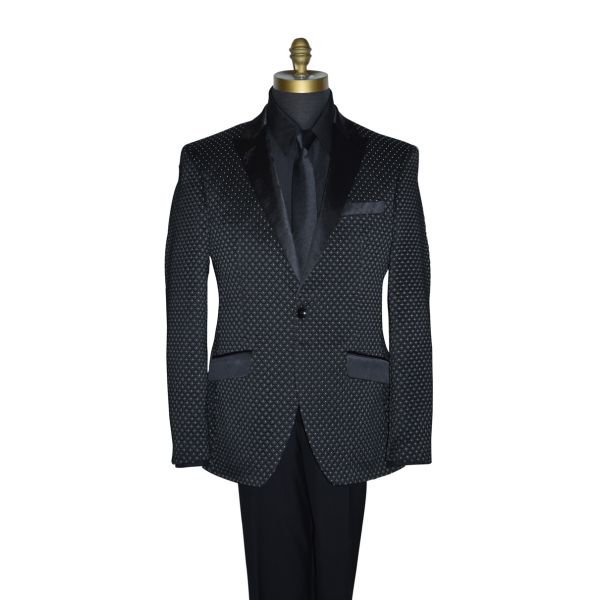 Black Tuxedo with White Pin Dot Ensemble