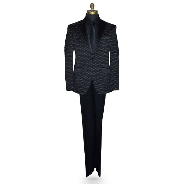 Black Tuxedo with White Pin Dot Ensemble
