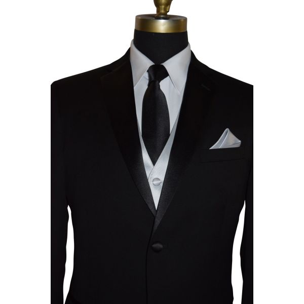 SILVER TUXEDO VEST