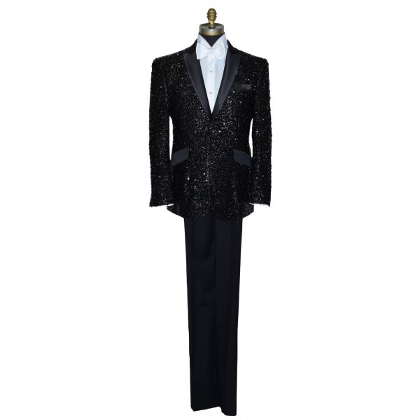 Black Sequins Tuxedo Ensemble