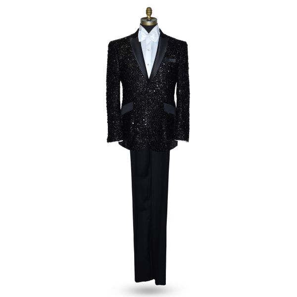 Black Sequins Tuxedo Ensemble