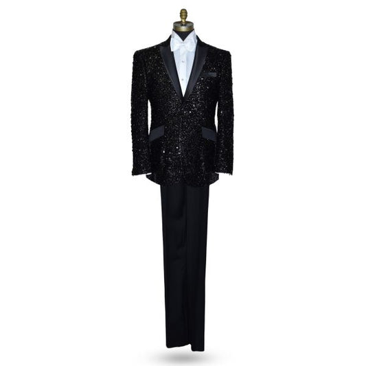 Black Sequins Tuxedo Ensemble