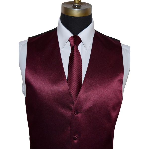 WINE TUXEDO VEST