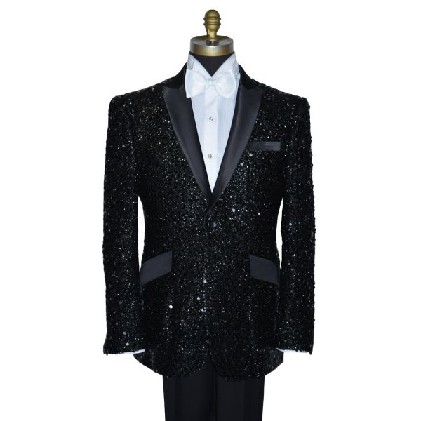 Black Sequins Tuxedo Ensemble