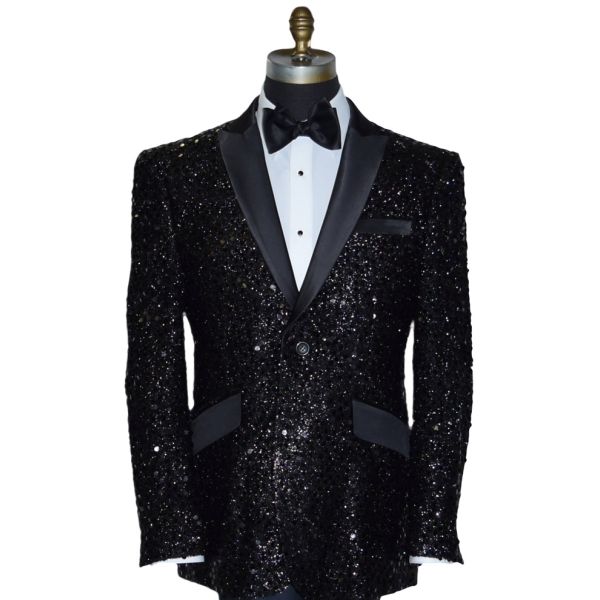 Black Sequins Tuxedo Ensemble