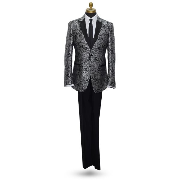 Black with Silver Paisley Tuxedo