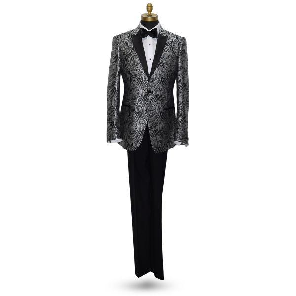 Black with Silver Paisley Tuxedo