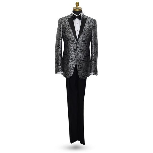 Black with Silver Paisley Tuxedo