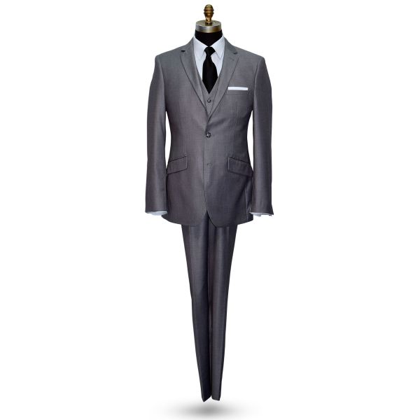 MEDIUM SPANISH GRAY MEN'S SLIM FIT SUIT - VEST OPTIONAL