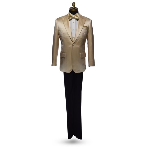 Champagne Satin Tuxedo Jacket Ensemble