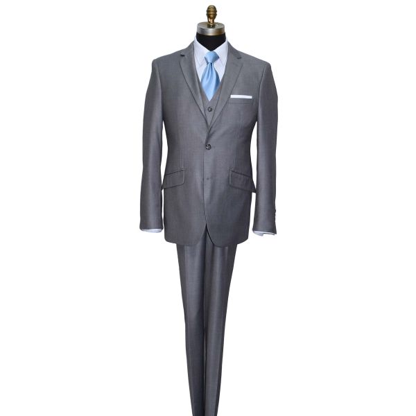 MEDIUM SPANISH GRAY MEN'S SLIM FIT SUIT - VEST OPTIONAL