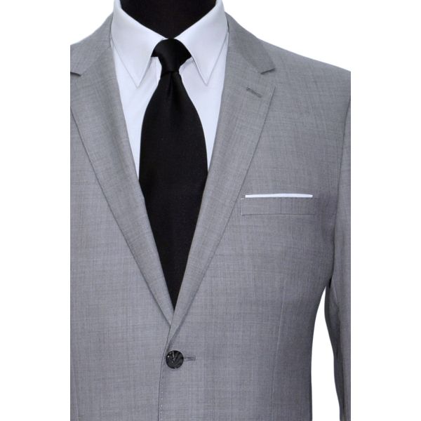 Stone Light Gray Men's Suit -Cashmere and Super Fine Wool