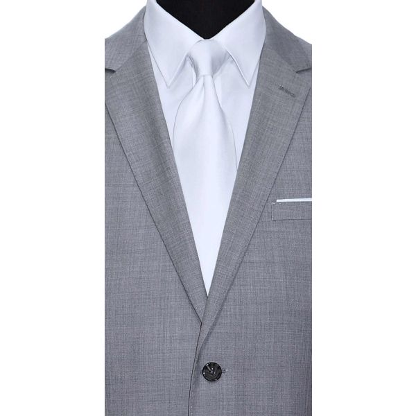 WHITE DRESS TIE CLASSIC-LOW SHEEN
