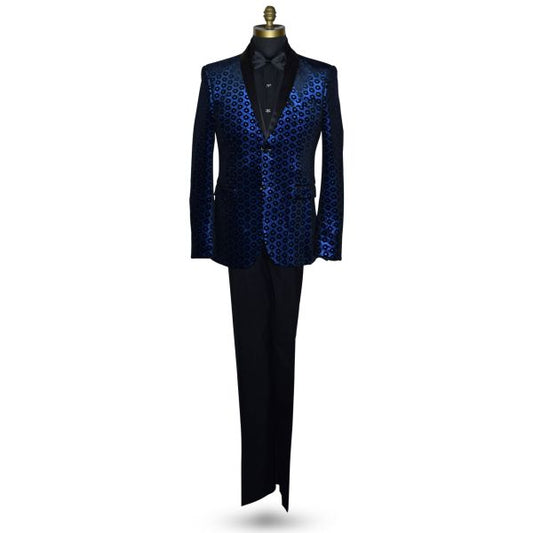 Royal Blue Medallion Velvet Ensemble