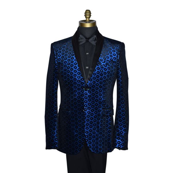 Royal Blue Medallion Velvet Ensemble