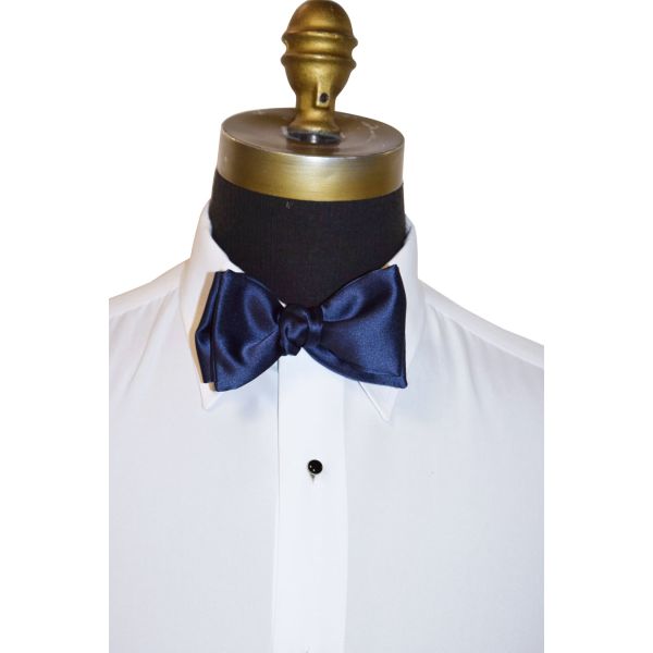 NAVY BLUE SATIN BOWTIE - TIE YOURSELF