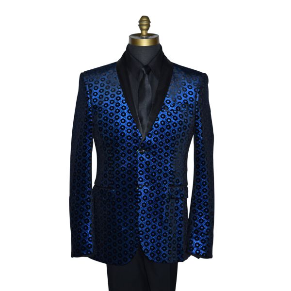 Royal Blue Medallion Velvet Ensemble