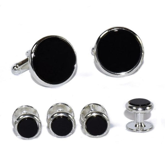 Genuine Onyx Cufflinks and Stud Set