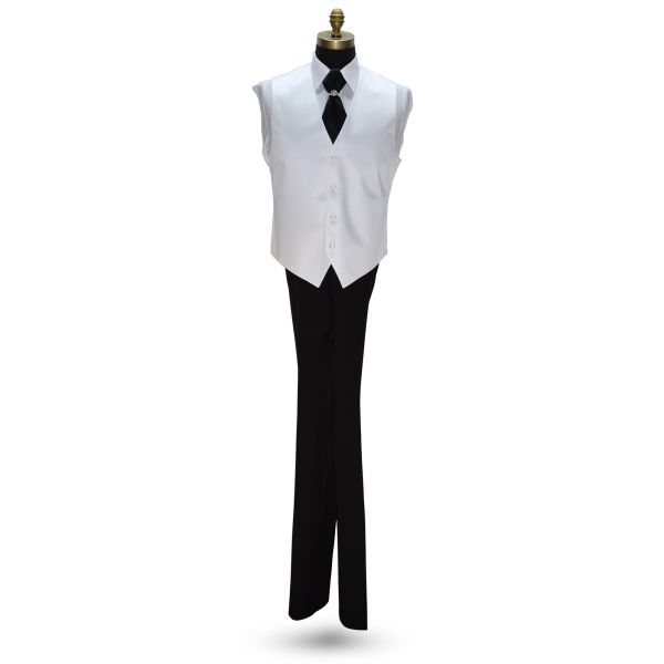 WHITE TUXEDO VEST