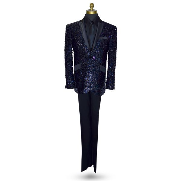SEQUINS TUXEDO BLACK AND PURPLE