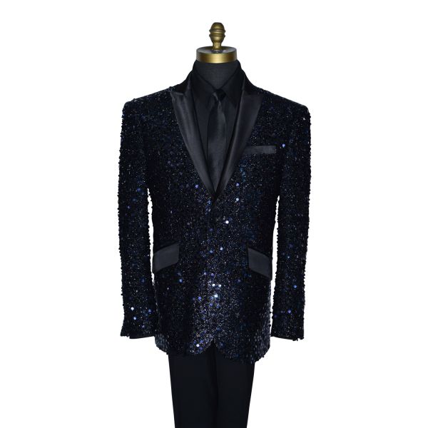 SEQUINS TUXEDO BLACK AND PURPLE