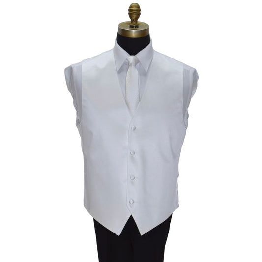 WHITE TUXEDO VEST