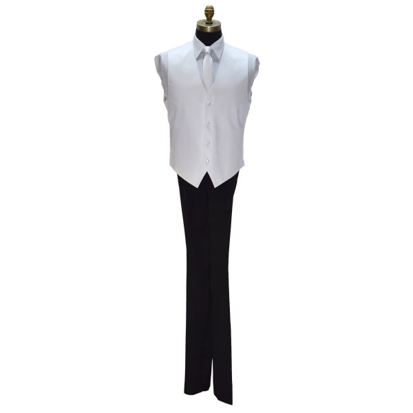 WHITE TUXEDO VEST
