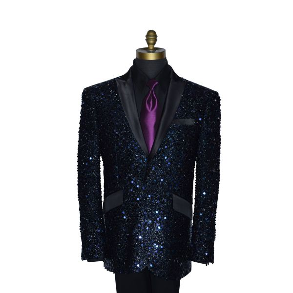 SEQUINS TUXEDO BLACK AND PURPLE
