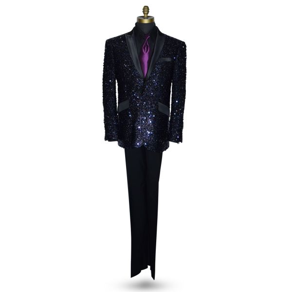 SEQUINS TUXEDO BLACK AND PURPLE