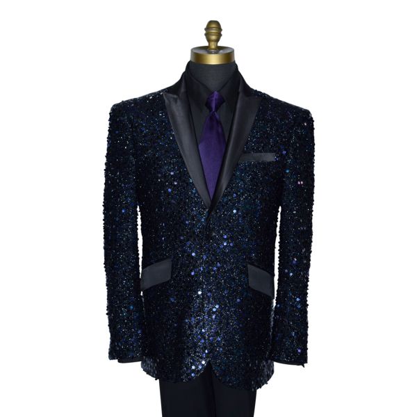 SEQUINS TUXEDO BLACK AND PURPLE