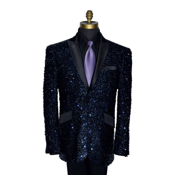 SEQUINS TUXEDO BLACK AND PURPLE