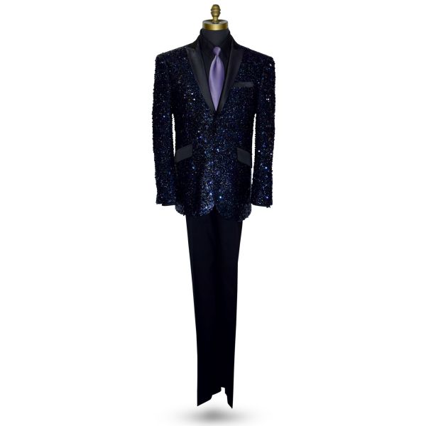 SEQUINS TUXEDO BLACK AND PURPLE