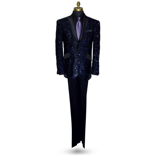 SEQUINS TUXEDO BLACK AND PURPLE