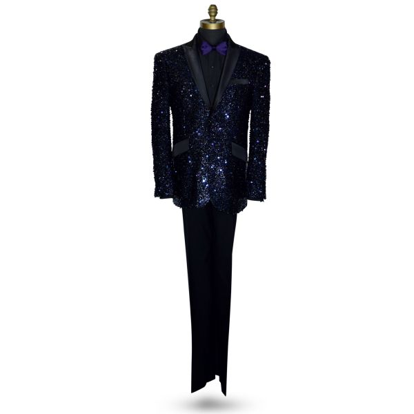 SEQUINS TUXEDO BLACK AND PURPLE