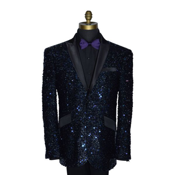 SEQUINS TUXEDO BLACK AND PURPLE