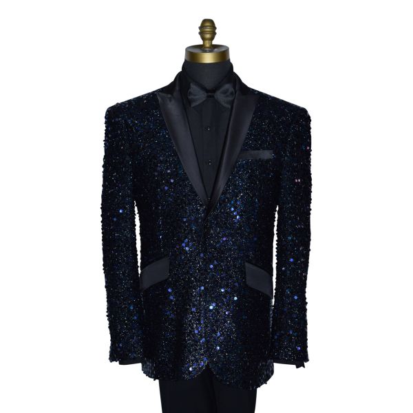 SEQUINS TUXEDO BLACK AND PURPLE