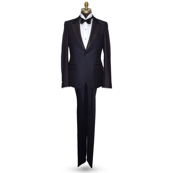 NAVY PEAK LAPEL TUXEDO WITH TEXTURED FABRIC-ULTRA SLIM