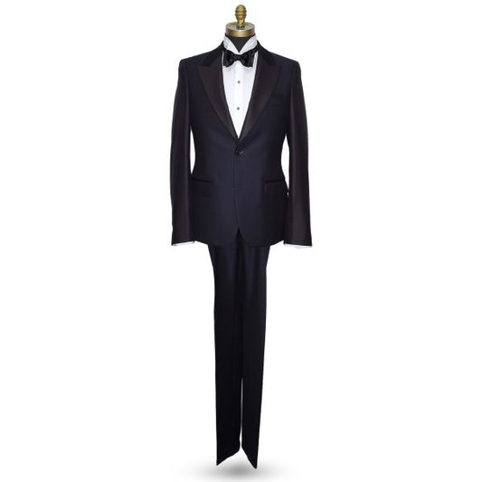 NAVY PEAK LAPEL TUXEDO WITH TEXTURED FABRIC-ULTRA SLIM