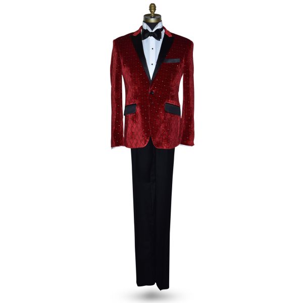 Persimmon Velvet Tuxedo Ensemble