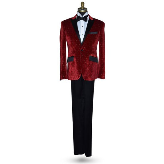 Persimmon Velvet Tuxedo Ensemble